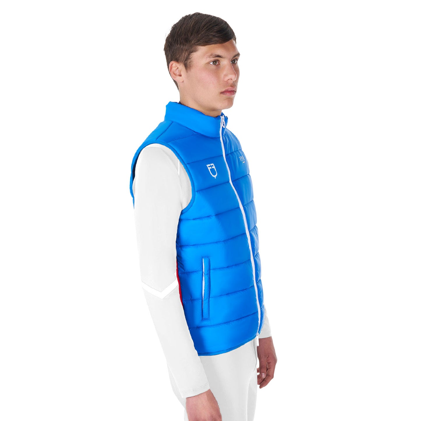 Chaleco sin mangas slim fit hombre Equestro X FISE - Azzurro Savoia