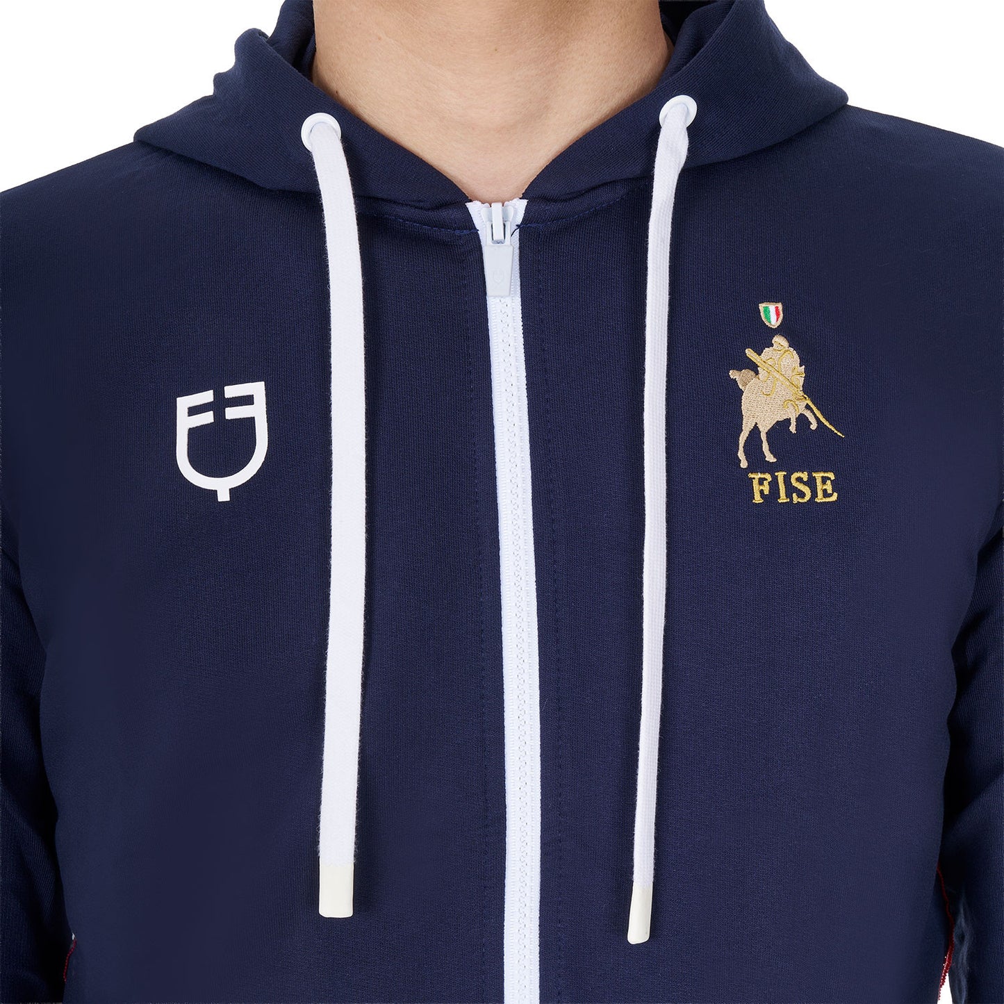 Sudadera de hombre con capucha Equestro X FISE - Navy Blazer