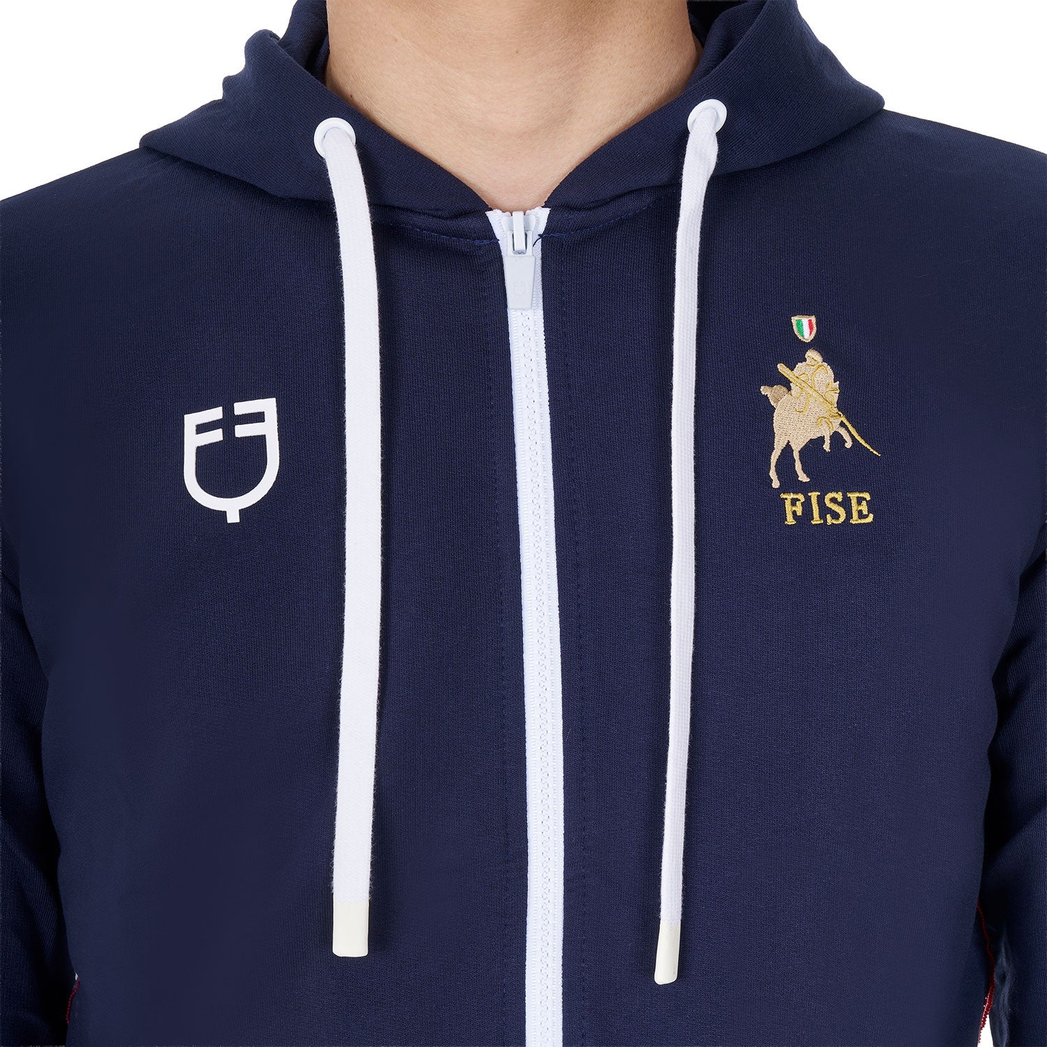 Sudadera de hombre con capucha Equestro X FISE - Navy Blazer