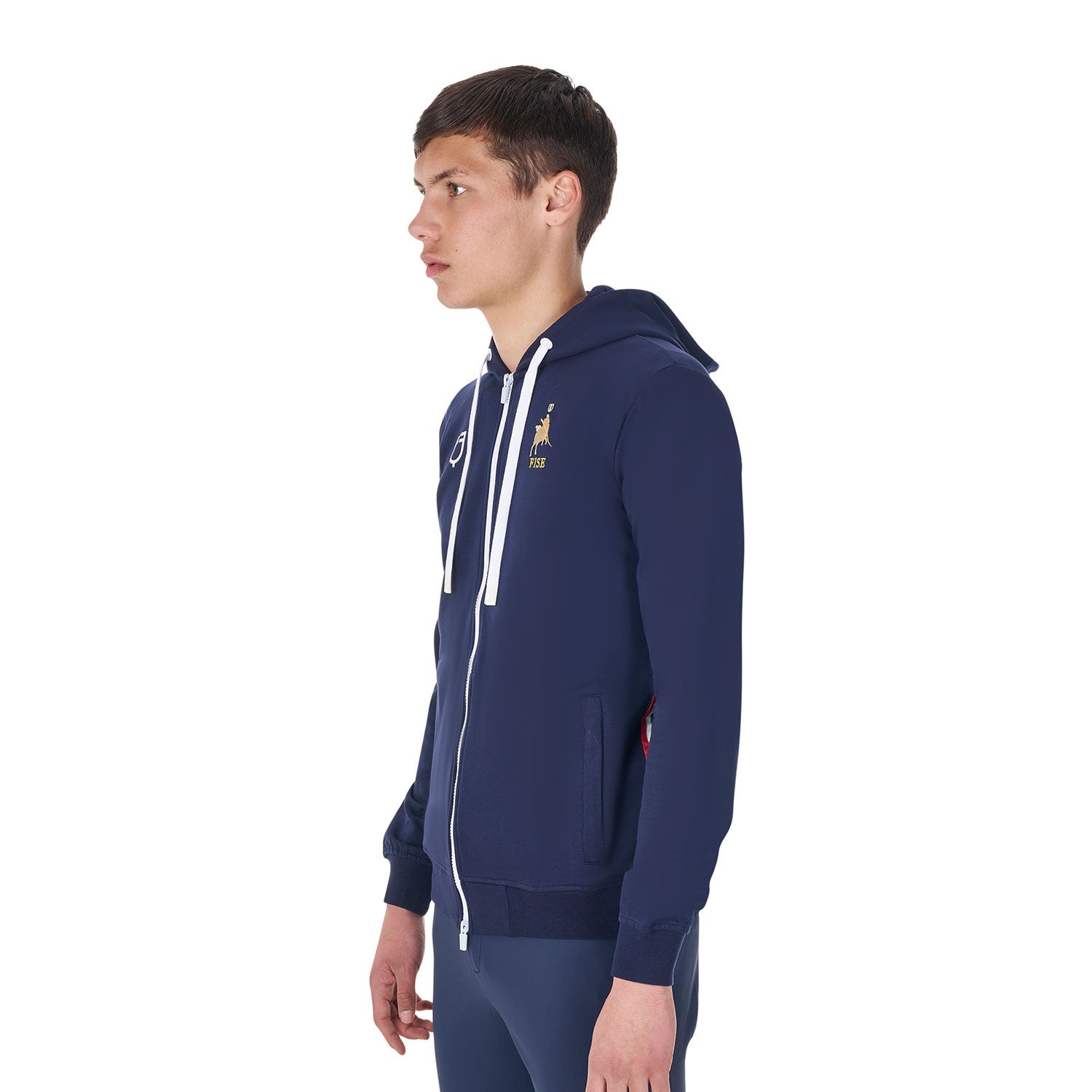 Sudadera de hombre con capucha Equestro X FISE - Navy Blazer