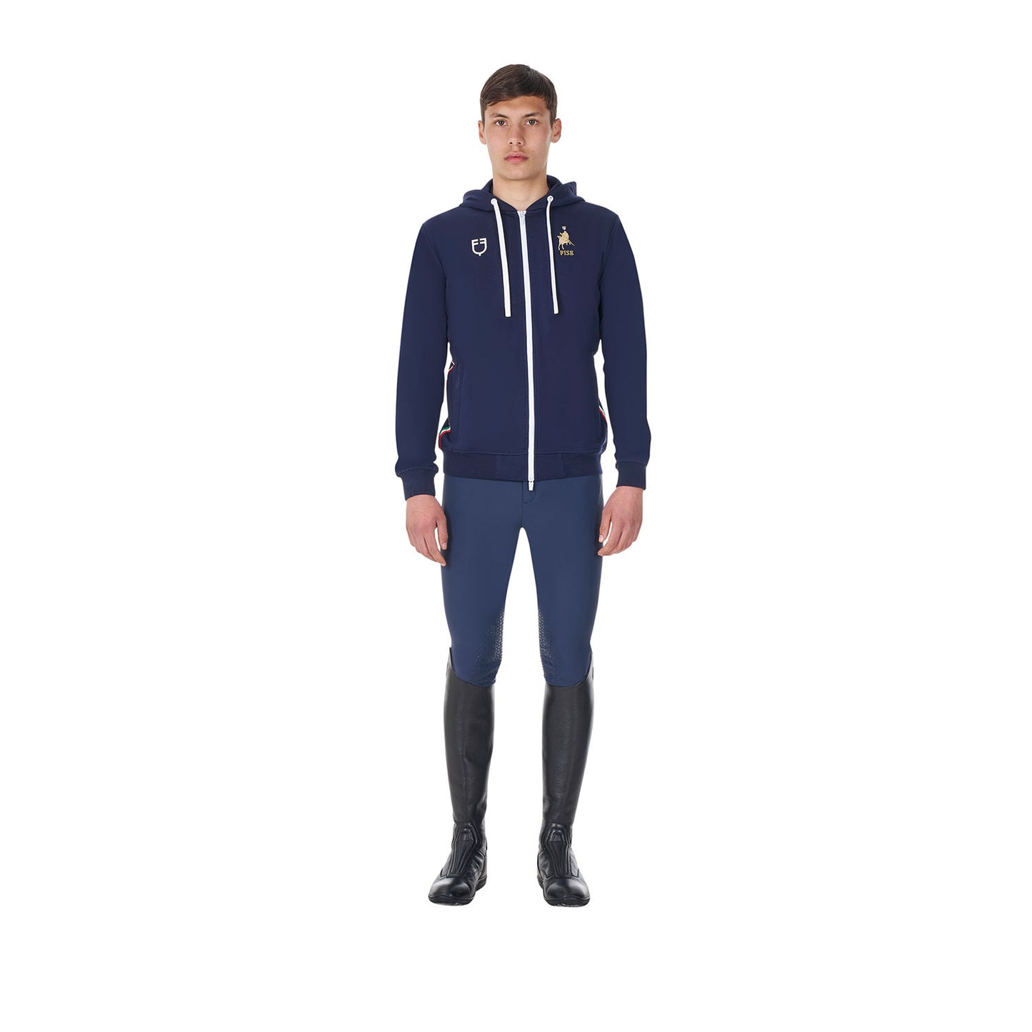 Sudadera de hombre con capucha Equestro X FISE - Navy Blazer