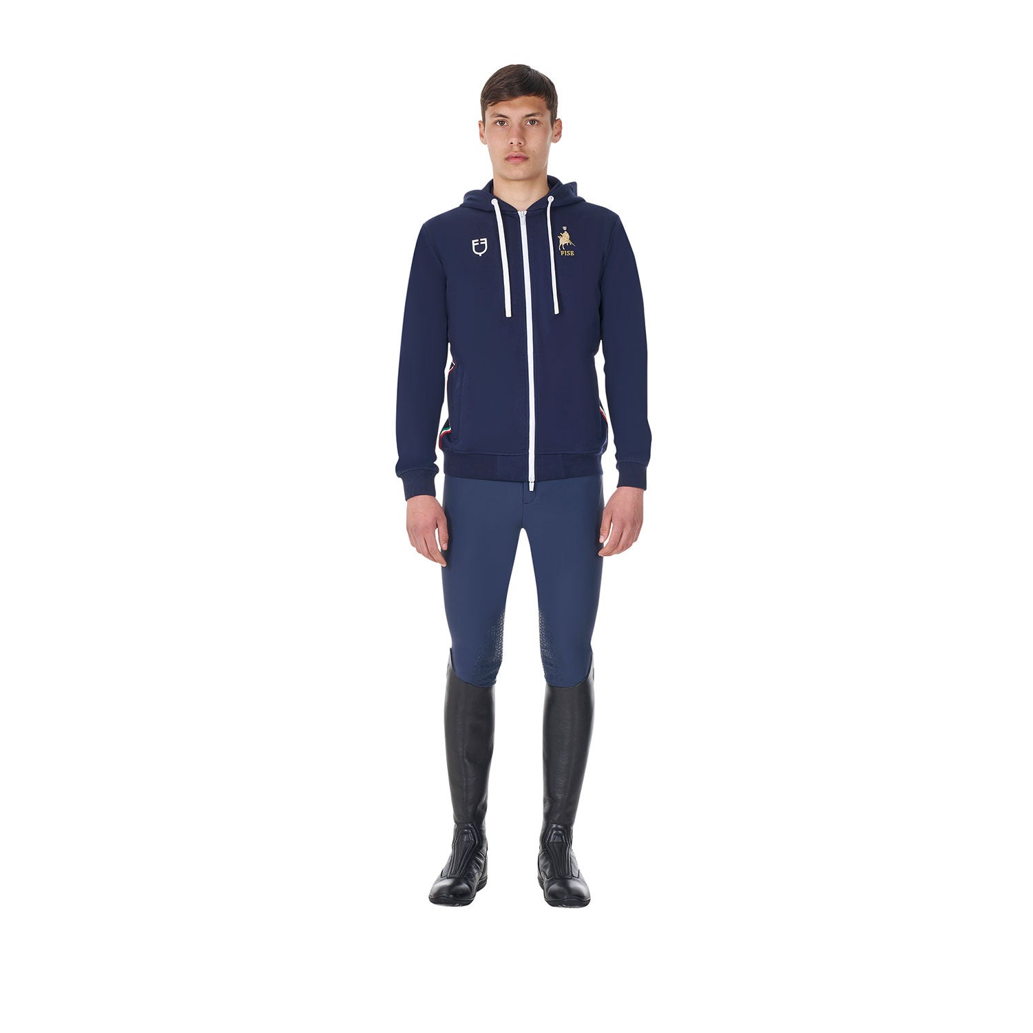 Sudadera de hombre con capucha Equestro X FISE - Navy Blazer