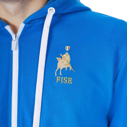Sudadera de hombre con capucha Equestro X FISE - Azzurro Savoia