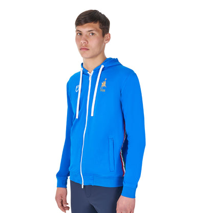 Sudadera de hombre con capucha Equestro X FISE - Azzurro Savoia