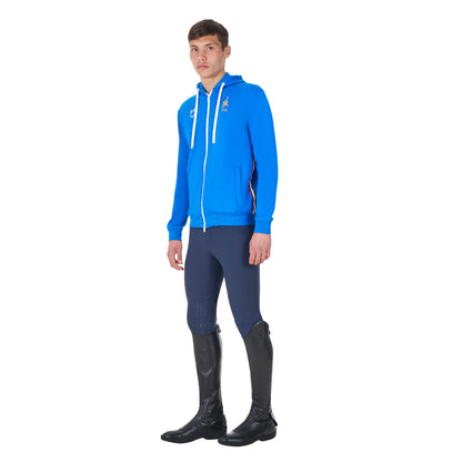 Sudadera de hombre con capucha Equestro X FISE - Azzurro Savoia
