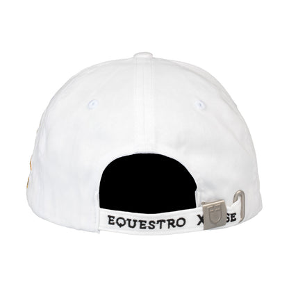 Gorra unisex de béisbol Equestro X FISE - Blanco