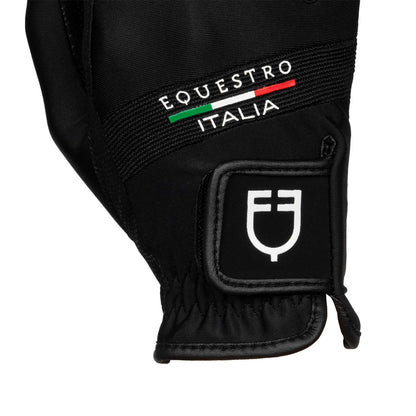 Guantes en tejido técnico Equestro X FISE - Negro