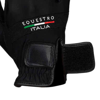 Guantes en tejido técnico Equestro X FISE - Negro