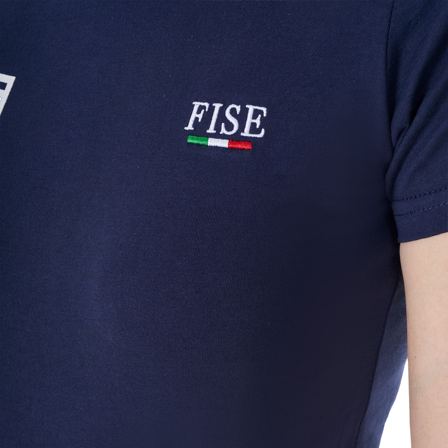 Camiseta de mujer entallada Equestro X FISE - Navy Blazer