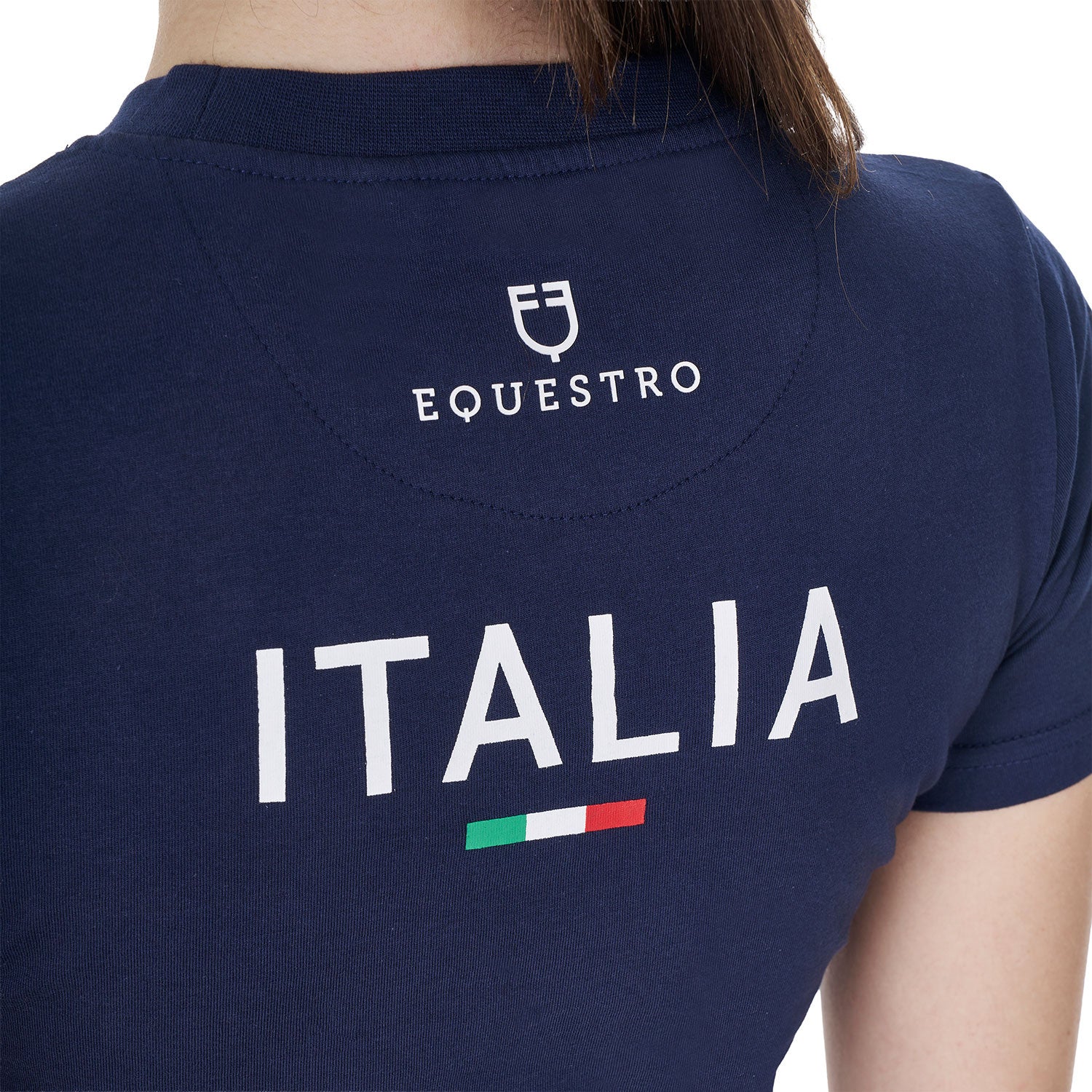 Camiseta de mujer entallada Equestro X FISE - Navy Blazer