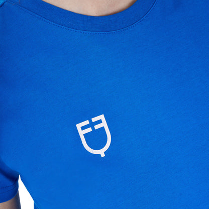 Camiseta de mujer entallada Equestro X FISE - Azzurro Savoia
