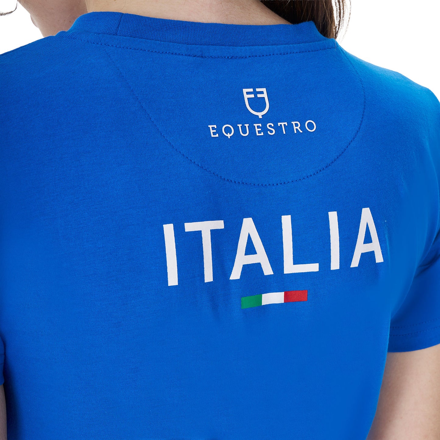 Camiseta de mujer entallada Equestro X FISE - Azzurro Savoia