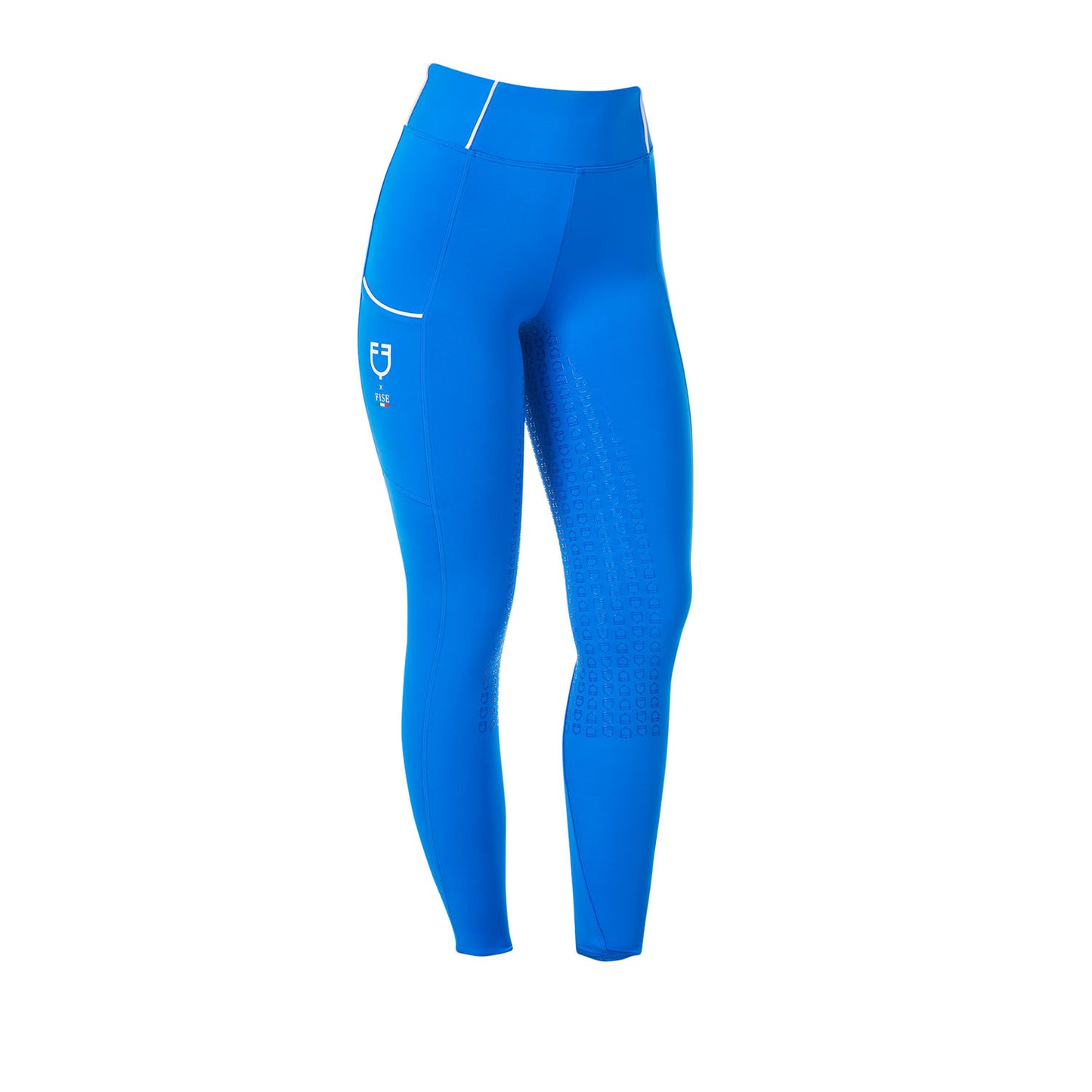 Leggings de mujer slim fit full grip Equestro X FISE - Azzurro Savoia