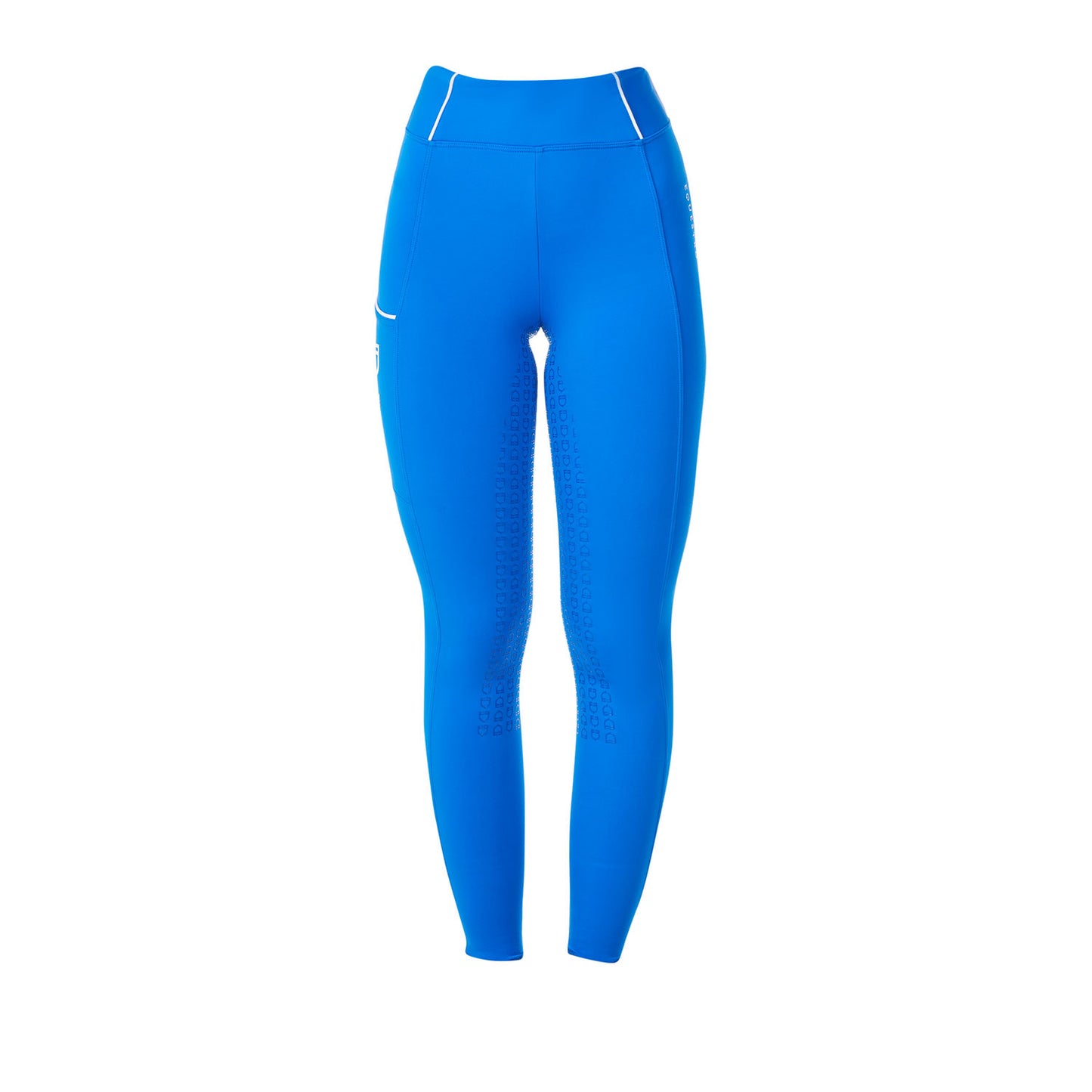 Leggings de mujer slim fit full grip Equestro X FISE - Azzurro Savoia