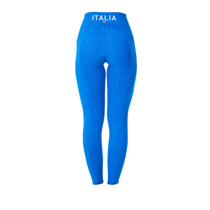 Leggings de mujer slim fit full grip Equestro X FISE - Azzurro Savoia