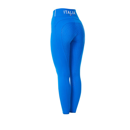 Leggings de mujer slim fit full grip Equestro X FISE - Azzurro Savoia