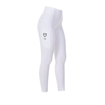 Leggings de mujer slim fit full grip Equestro X FISE - Blanco