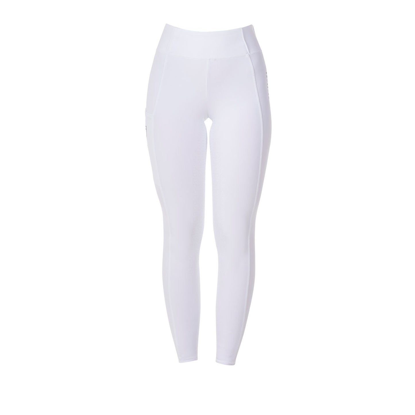 Leggings de mujer slim fit full grip Equestro X FISE - Blanco