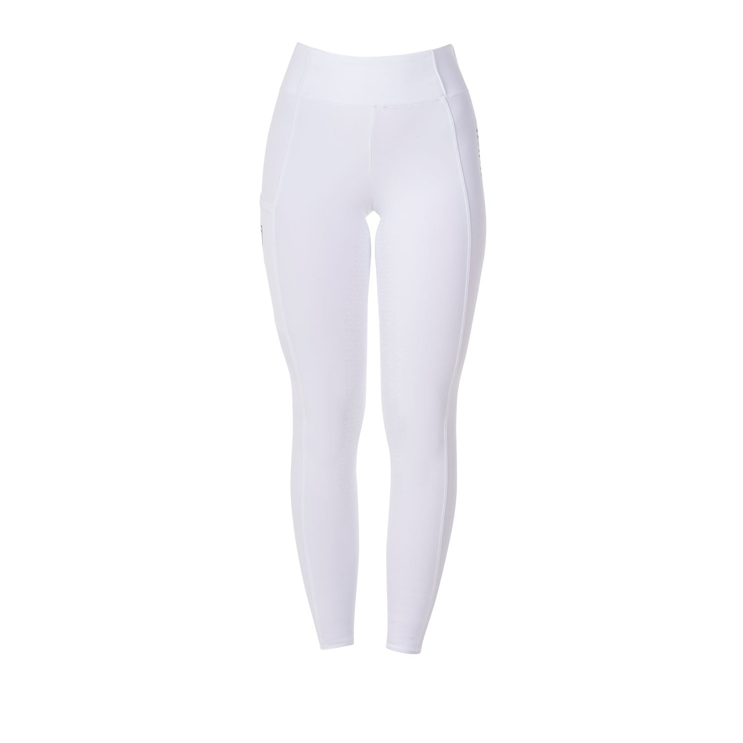 Leggings de mujer slim fit full grip Equestro X FISE - Blanco