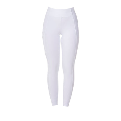 Leggings de mujer slim fit full grip Equestro X FISE - Blanco