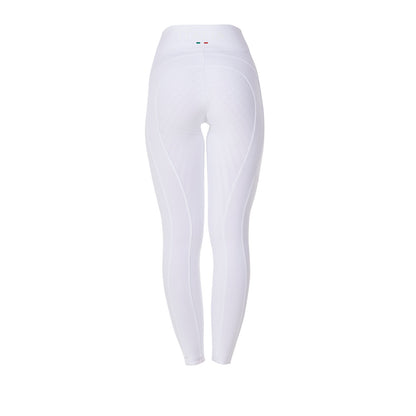 Leggings de mujer slim fit full grip Equestro X FISE - Blanco