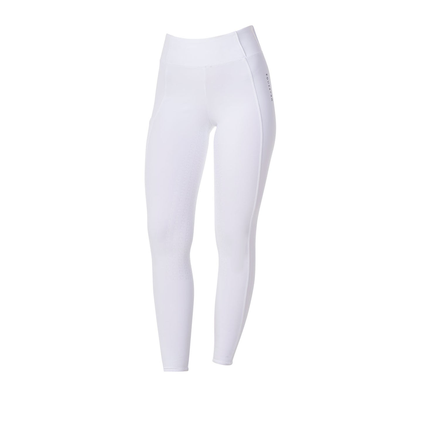 Leggings de mujer slim fit full grip Equestro X FISE - Blanco