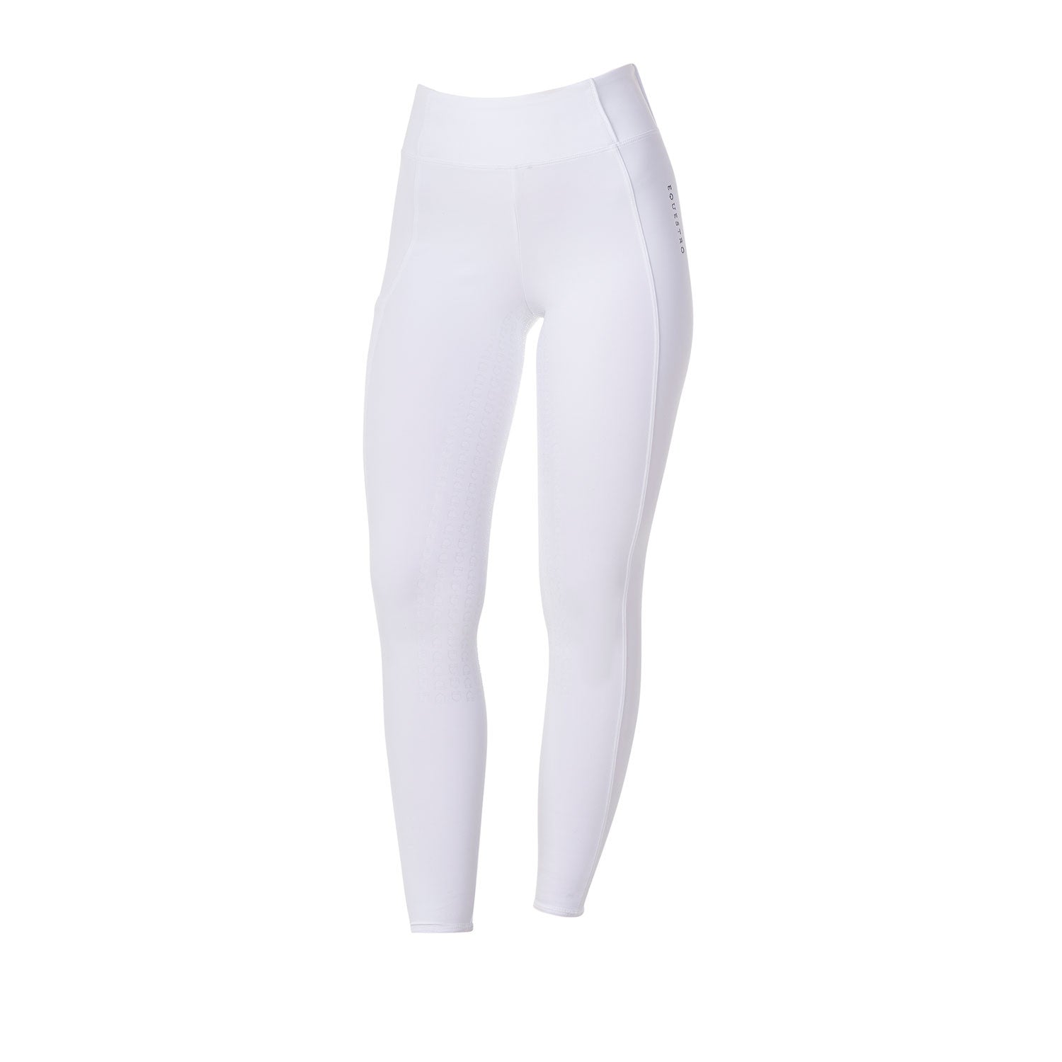 Leggings de mujer slim fit full grip Equestro X FISE - Blanco