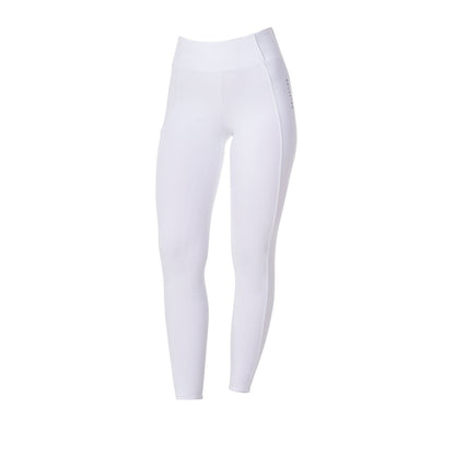 Leggings de mujer slim fit full grip Equestro X FISE - Blanco