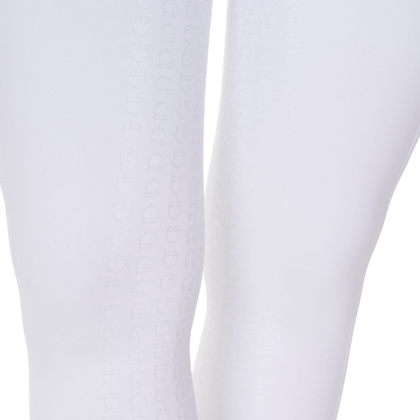 Leggings de mujer slim fit full grip Equestro X FISE - Blanco