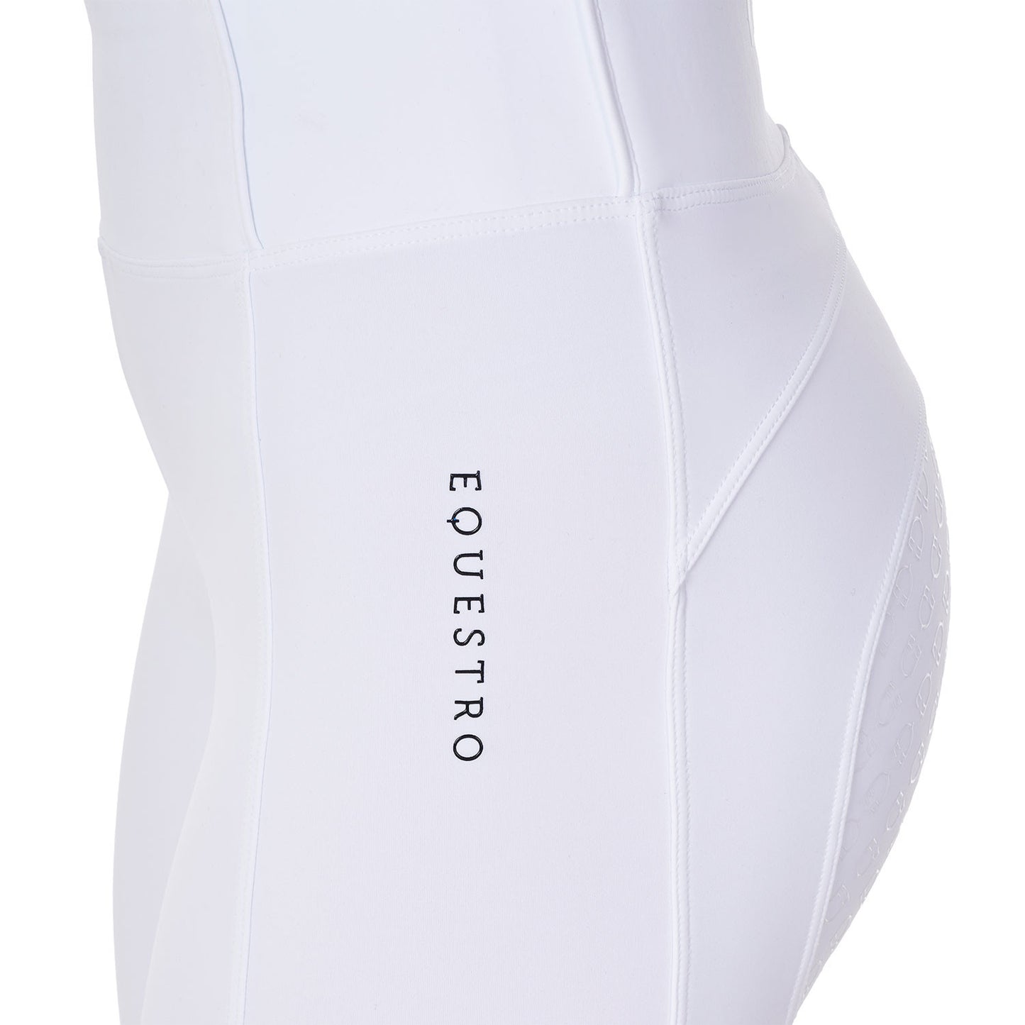 Leggings de mujer slim fit full grip Equestro X FISE - Blanco