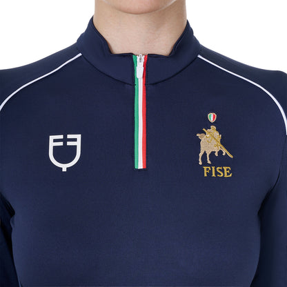 Capa base de mujer de entrenamiento Equestro X FISE - Navy Blazer