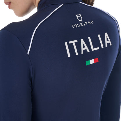 Capa base de mujer de entrenamiento Equestro X FISE - Navy Blazer