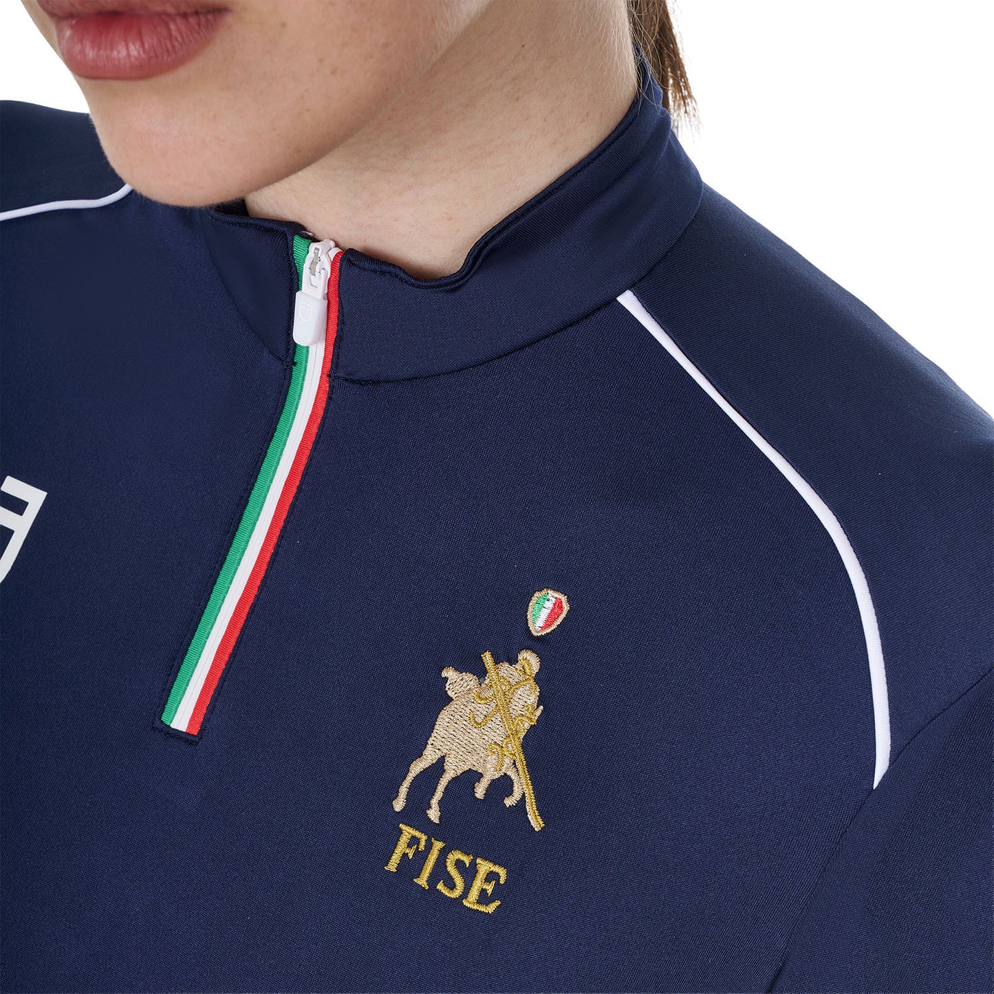 Capa base de mujer de entrenamiento Equestro X FISE - Navy Blazer