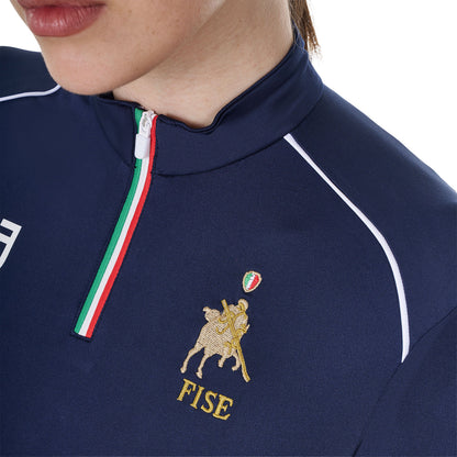 Capa base de mujer de entrenamiento Equestro X FISE - Navy Blazer