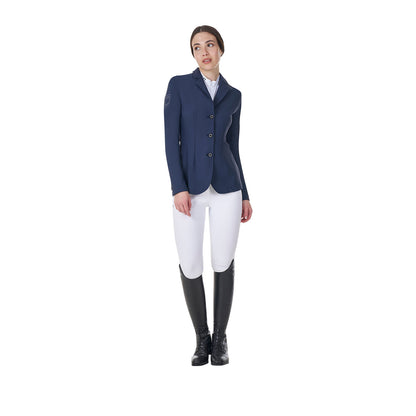 Chaqueta de mujer de concurso tres botones Equestro X FISE - Navy Blazer