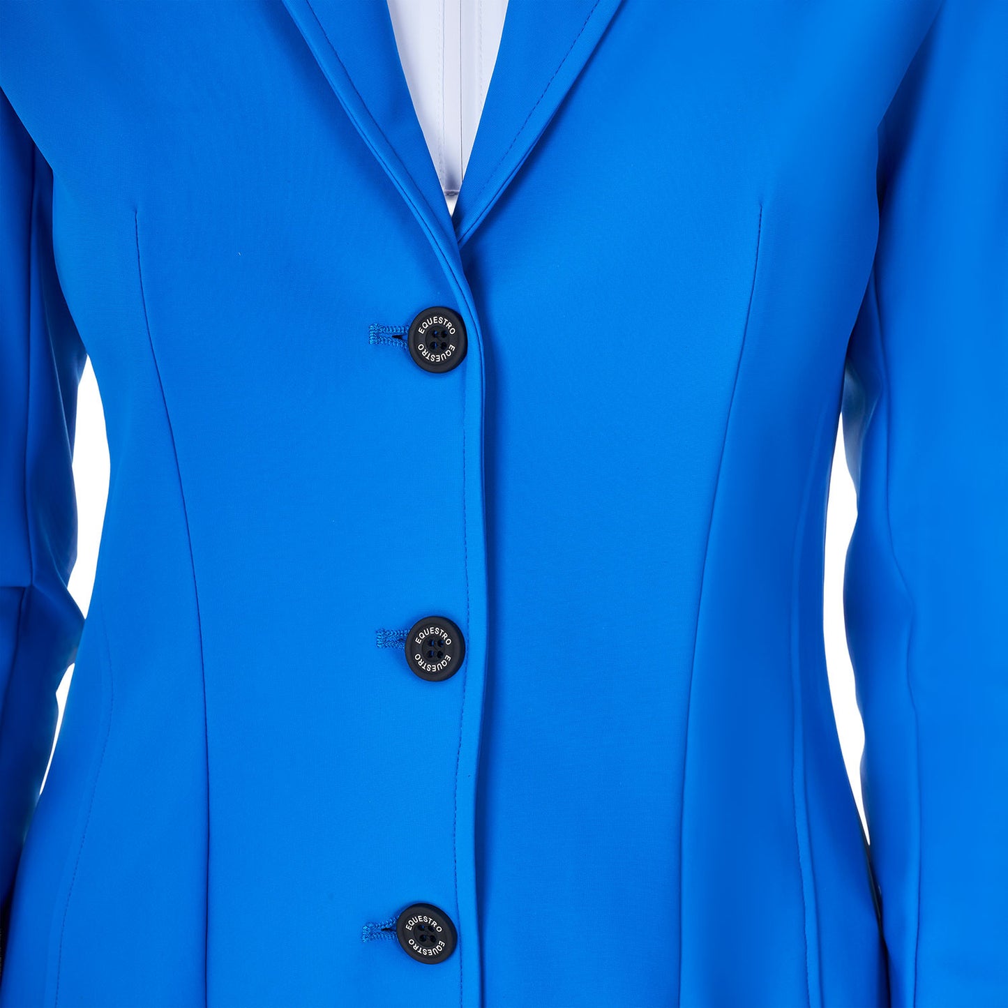 Chaqueta de mujer de concurso tres botones Equestro X FISE - Azzurro Savoia