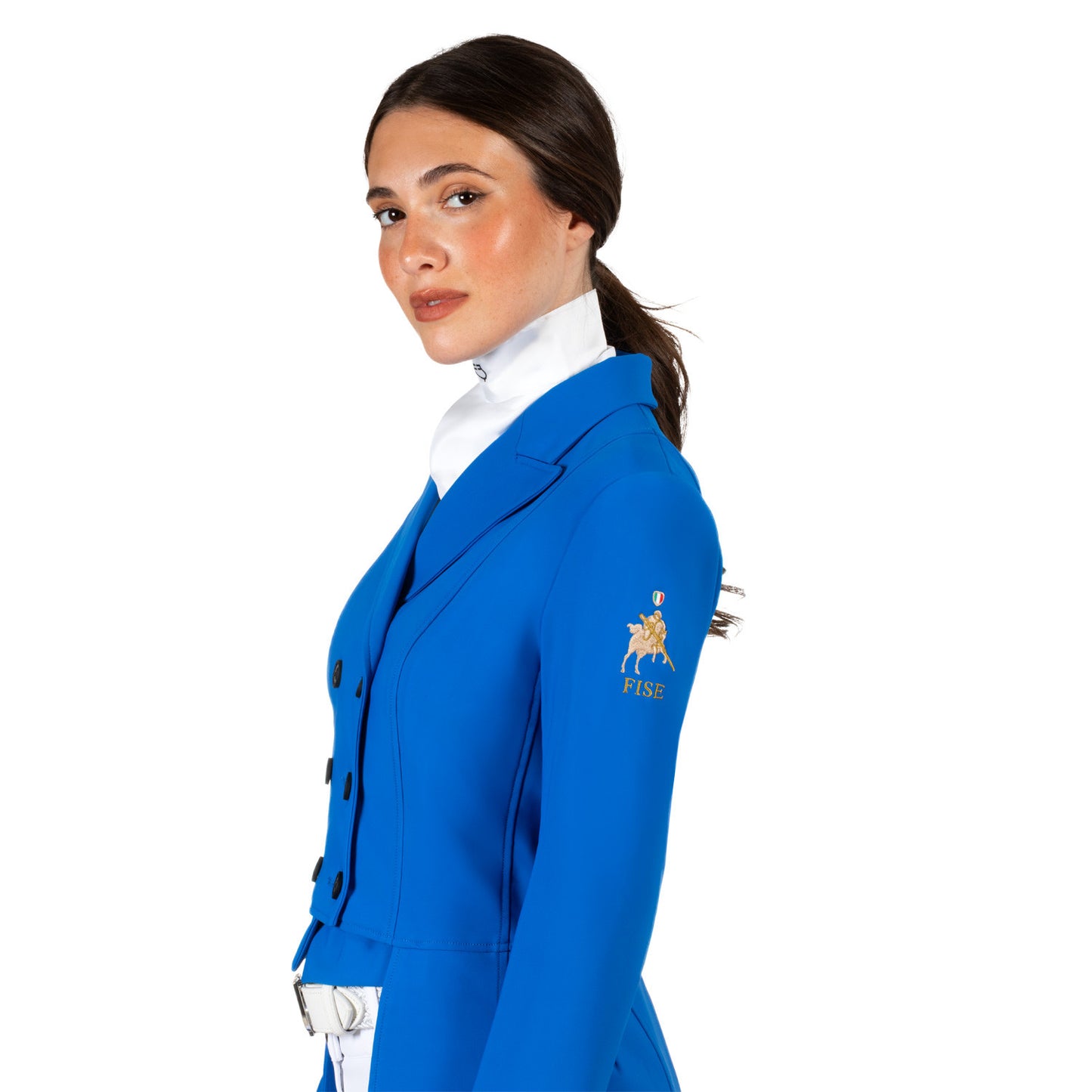 Frac de mujer para concurso ecuestre X FISE Equestro - Azzurro Savoia