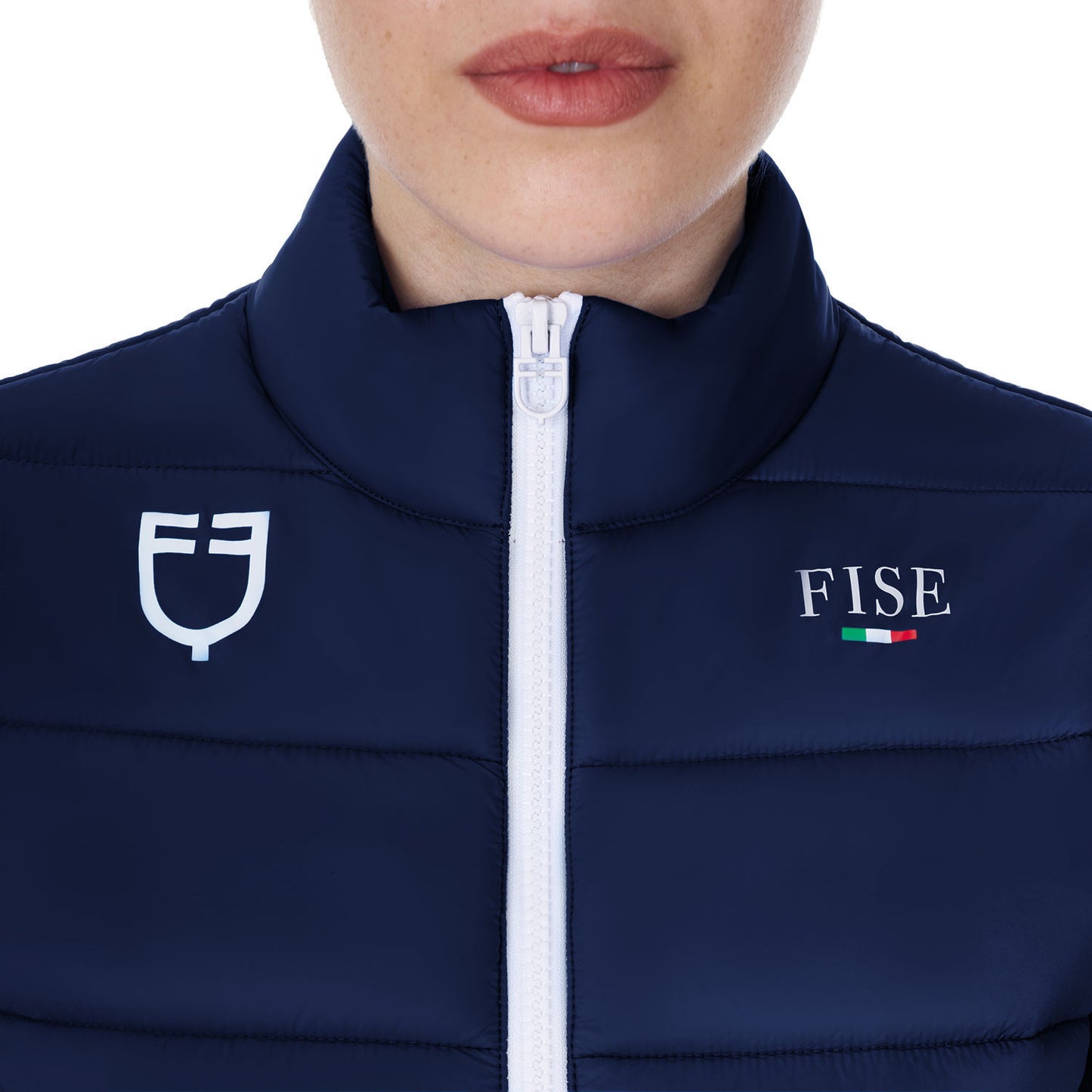 Chaleco sin mangas de mujer slim fit Equestro X FISE - Navy Blazer