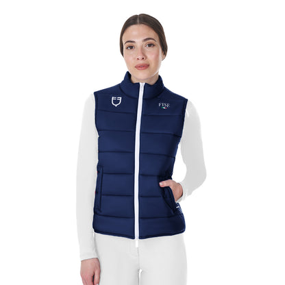 Chaleco sin mangas de mujer slim fit Equestro X FISE - Navy Blazer