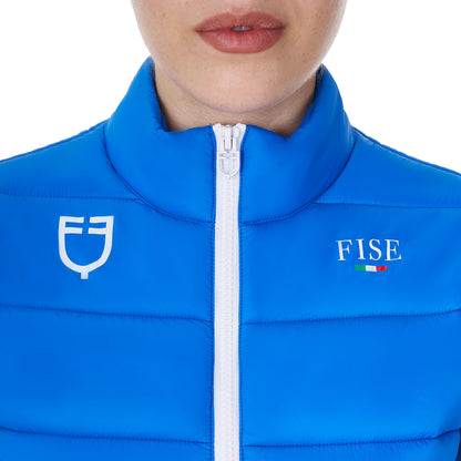 Chaleco sin mangas de mujer slim fit Equestro X FISE - Azzurro Savoia