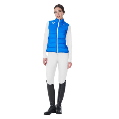 Chaleco sin mangas de mujer slim fit Equestro X FISE - Azzurro Savoia