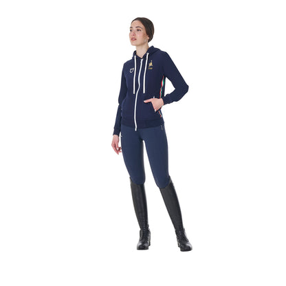 Sudadera de mujer con capucha Equestro X FISE - Navy Blazer