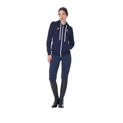 Sudadera de mujer con capucha Equestro X FISE - Navy Blazer