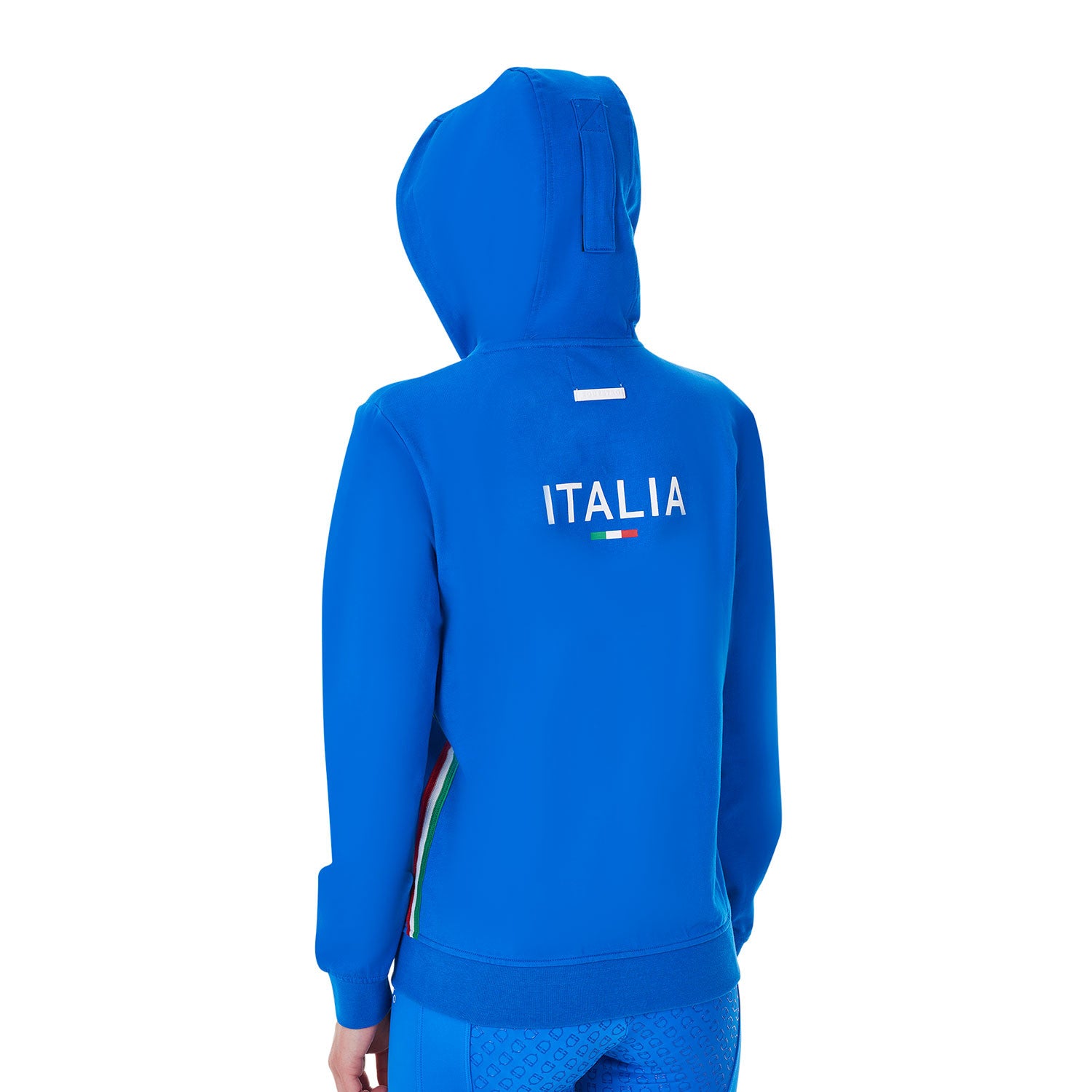 Sudadera de mujer con capucha Equestro X FISE - Azzurro Savoia