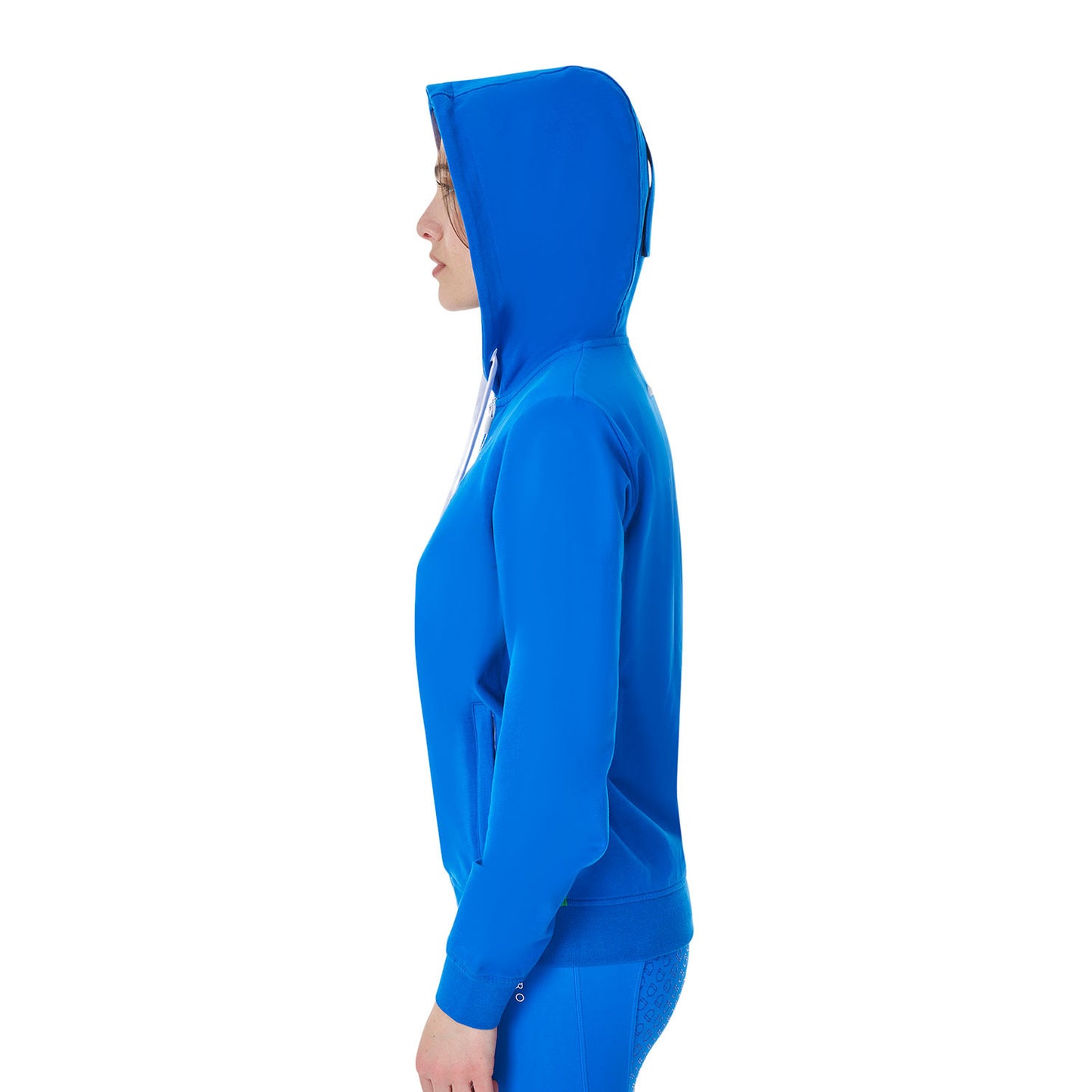 Sudadera de mujer con capucha Equestro X FISE - Azzurro Savoia