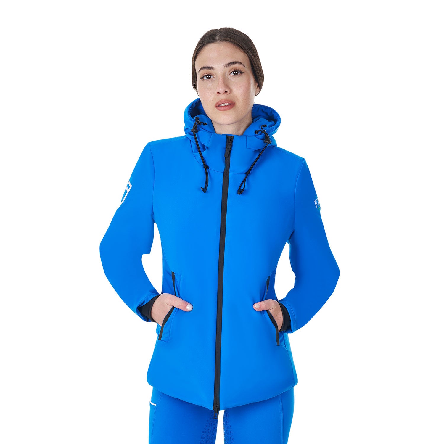 Plumífero impermeable de mujer Equestro X FISE - Azzurro Savoia