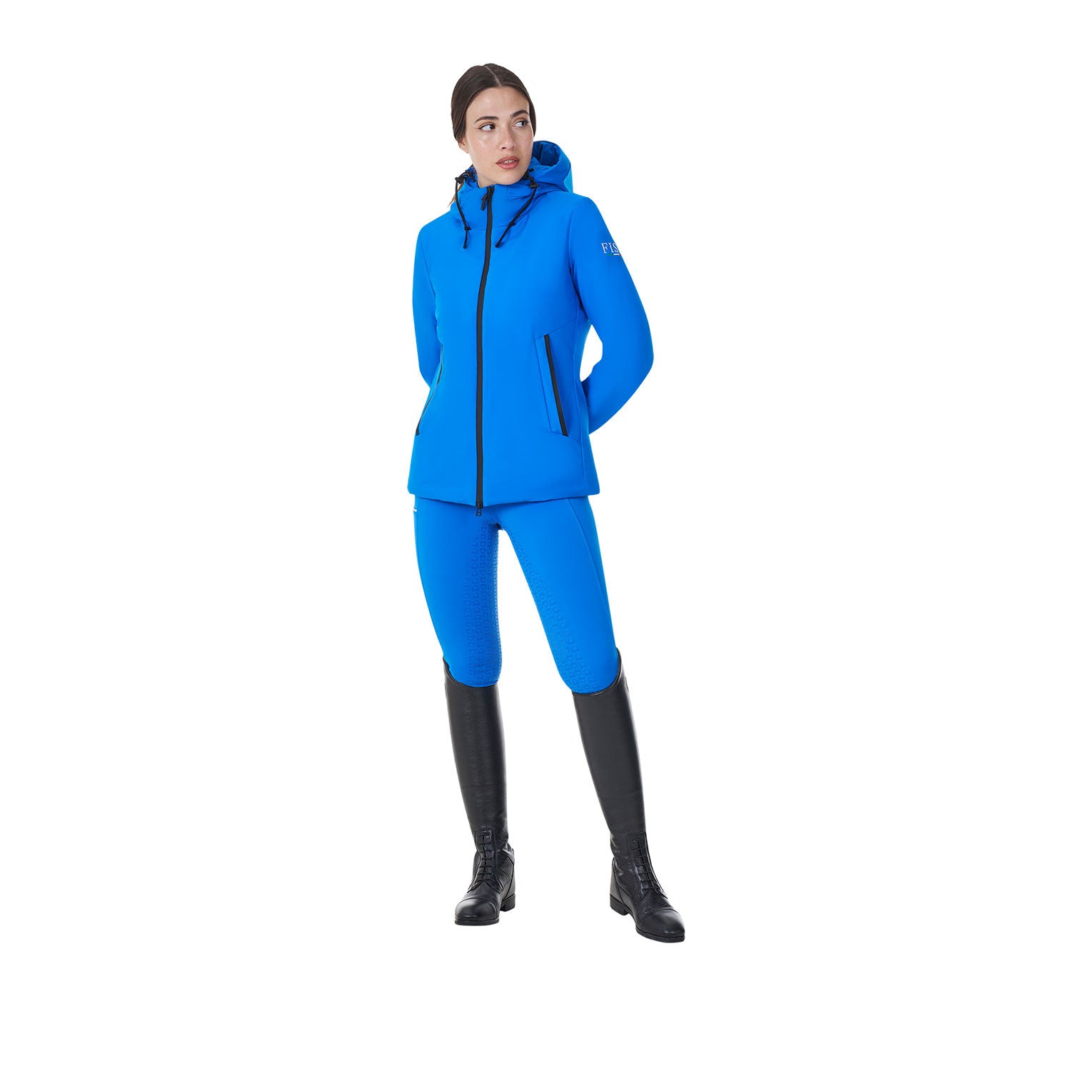 Plumífero impermeable de mujer Equestro X FISE - Azzurro Savoia