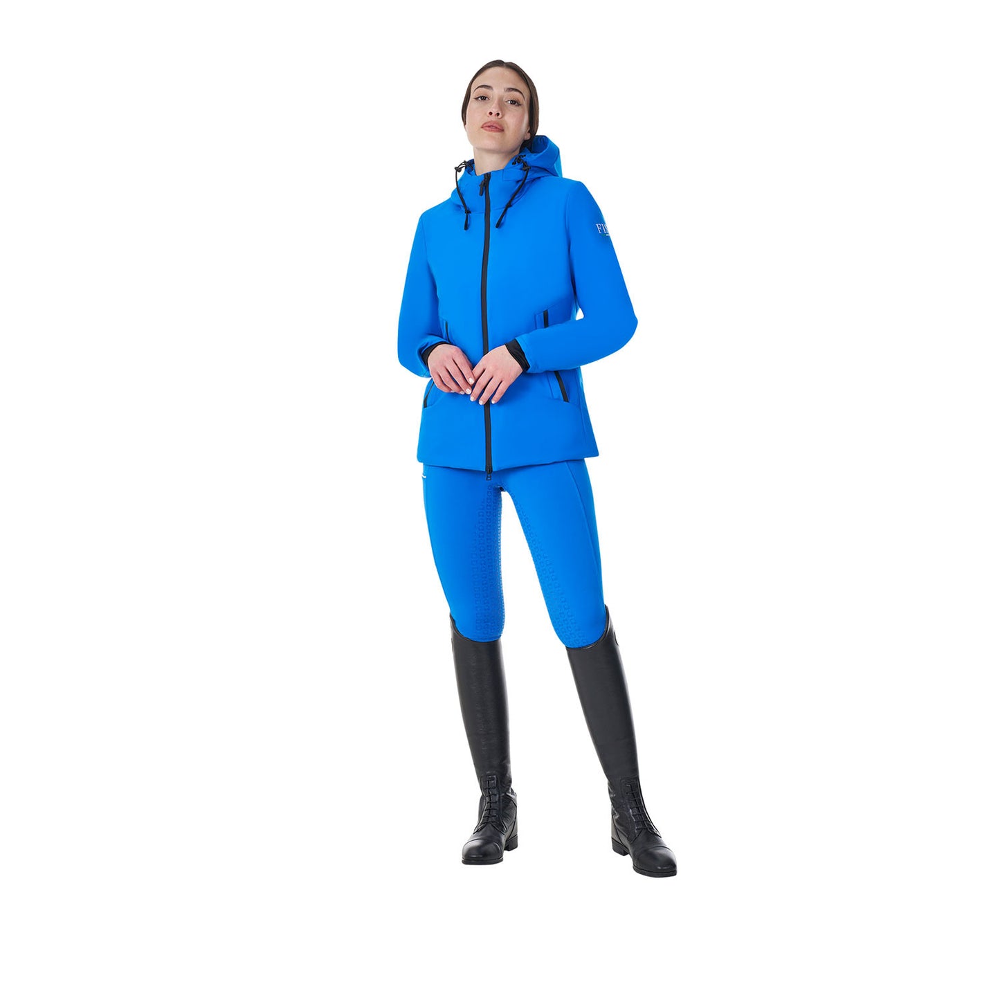 Plumífero impermeable de mujer Equestro X FISE - Azzurro Savoia