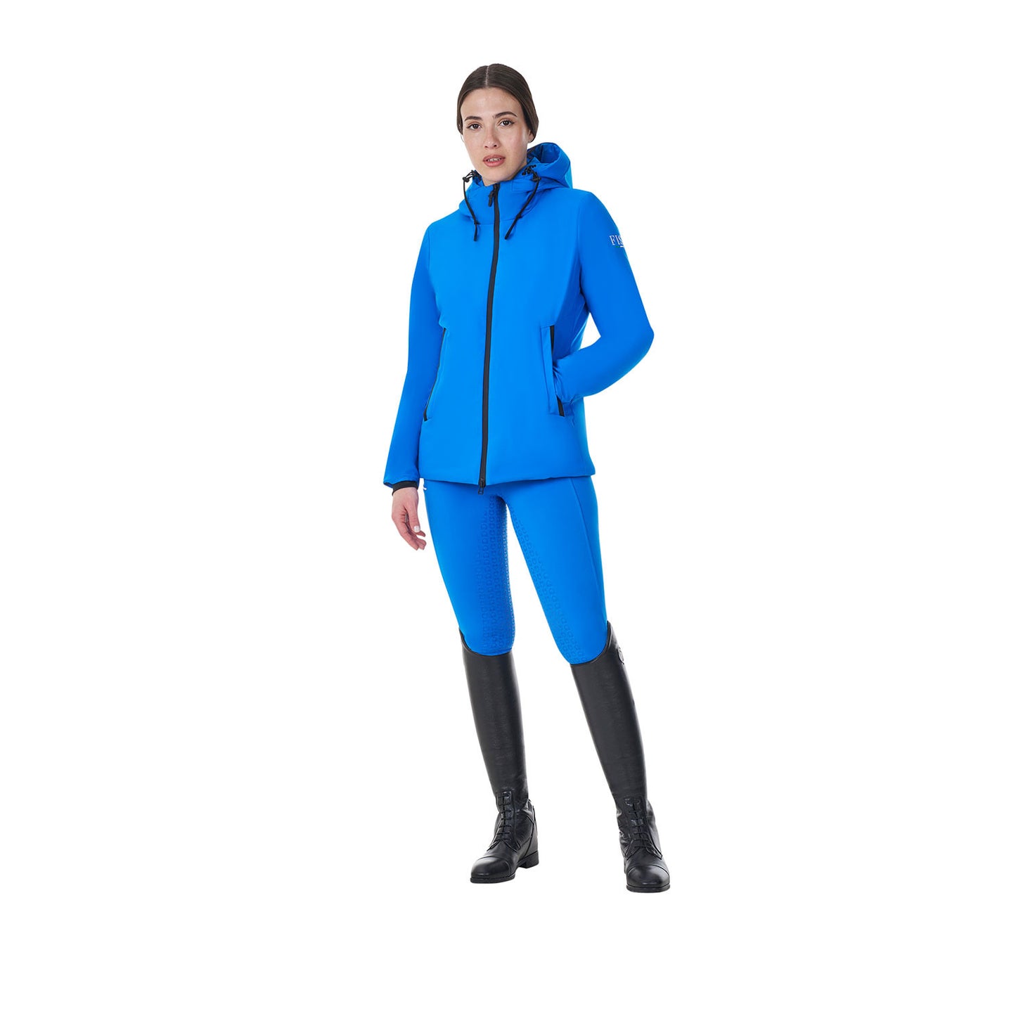 Plumífero impermeable de mujer Equestro X FISE - Azzurro Savoia