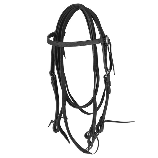Cabezada recta de cuero graso con riendas Lakota